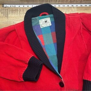 Vintage‎ Learsi Corduroy Fleece Lined Long Sleeve Jacket Womens Large Red
